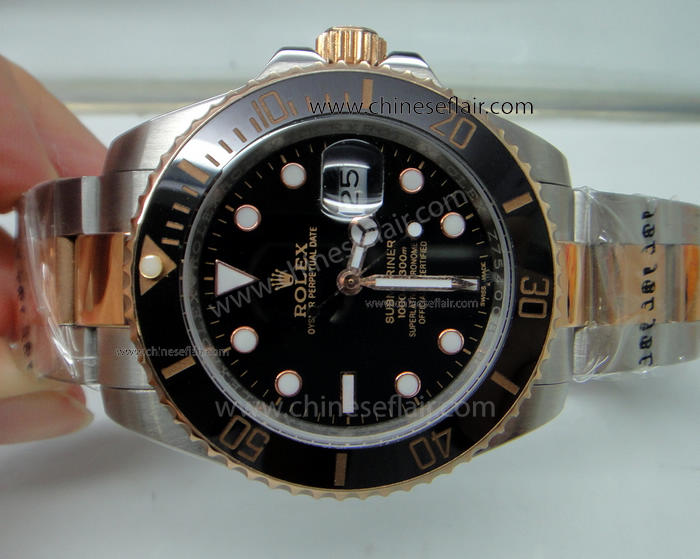 Rolex Submariner Watch Replica 2-Tone Rose Gold